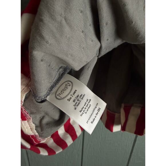 Persnickety Girls Christmas Dress Gray Red White Holiday Stocking Appliqué 2T - Picture 6 of 6